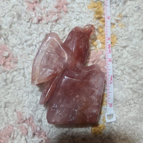 Hematoid (Fire Quartz) Eagle Crystal Carving - Picture 2 of 4